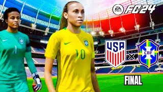 VAI BRASIL!! SIMULAÇÃO DA FINAL ESTADOS UNIDOS X BRASIL FUTEBOL FEMININO