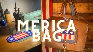 MERICA BAG | Leathercraft with Upcycle Denim | Chainstitch Embroidery Custom Patchwork