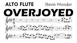 OVERJOYED Alto Flute Original Version Sheet Music Backing Track Partitura Stevie Wonder