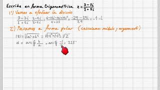 Forma trigonométrica de los números Complejos