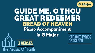 GUIDE ME, O THOU GREAT REDEEMER (Bread of Heaven) Hymn Piano Accompaniment [Karaoke lyrics onscreen]