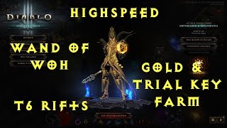 Diablo 3 RoS 2.1 Wizard High-Speed T6 Rift Gold & Trial Key Wand of Woh