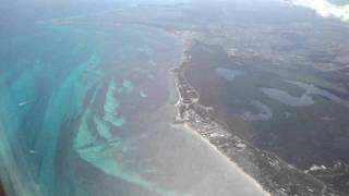 Flying in over Cancun Mexico from Miami, FL