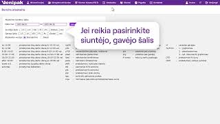 Kaip sugeneruoti ataskaitą - Venipak