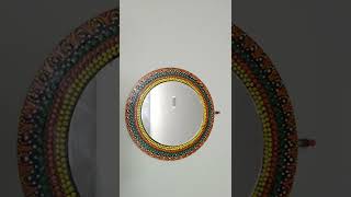 Mandala Mirror Dot Painting on round wooden board .... EASY FOR BEGINNERS....