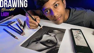 Drawing With Faber Castell 9000 pencil | Beautiful Lady Drawing