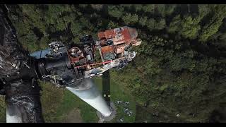 4k Raw footage Croda's fire damaged wind turbine. #4k #firedamage