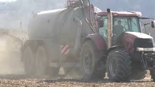 Gärreste ausbringen mit Case IH Puma 23 0 und 18 000 Liter Fass von der Biogas Anlage Bad Blumau Han