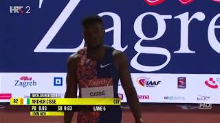 Men's 100m final iaaf world challenge Zagreb 2019