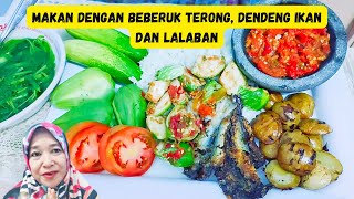 wajib coba ‼️makan beberuk terong.ikan asin dendeng.jengkol sambel🔥 mantul banget rasa nya