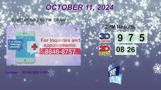 [LIVE] PCSO 2:00 PM DRAW - OCTOBER 11, 2024 LOTTO RESULTS