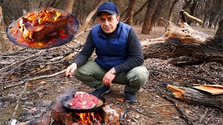 Приготовил в лесу ОССОБУКО / МЯСО в ВИНЕ по Итальянски / Итальянское блюдо от шеф повара в лесу