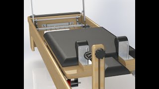 #3 - Projeto de equipamento de Pilates Reformer baixado no GrabCAD em SolidWorks