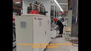 Spraying and winding pipe insulation line installation HUASHIDA