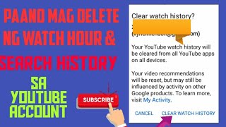 Paano MAG DELETE ng WATCH HOUR AND SEARCH HISTORY sa YouTube Account #BALTV