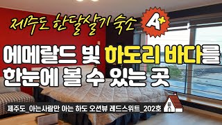 제주도 #한달살기 숙소_아는사람만 아는 하도 오션뷰 레드스위트_202호