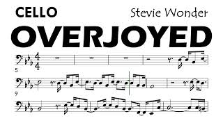 OVERJOYED Cello Original Version Sheet Music Backing Track Partitura Stevie Wonder