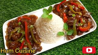 Beef Dry Chilli With Boil Rice | Beef Chilli Dry | Amazing Chilli Beef Recipe