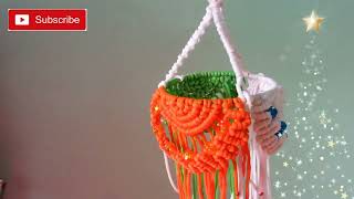 Tricolour Macramé jhumar // Diy Macrame jhumar//Macrame akashkandil