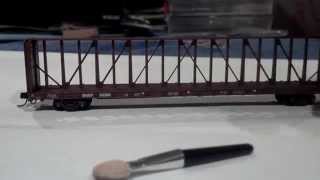 Weathering a N Scale Centerbeam Flatcar