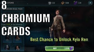 Star Wars : Galaxy of Heroes | MEGA (8) CHROMIUM CARD OPENING