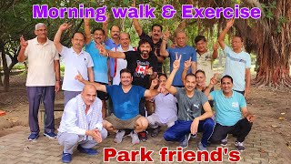 Morning Walk & Exercise with Park friend's#dailyroutine#Exercise #yoga#friends#park#parkjimin#enjoy.