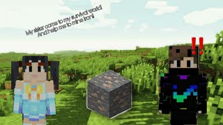 My sister came to my survival world and help me to mine iron in minecrft!! Minecraft #2