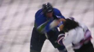 Bryan Lachance Destroys an Ice Dog (hockey fight)