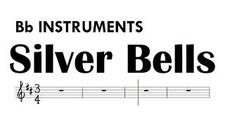 Silver Bells Bb Instruments Sheet Music Backing Track Partitura