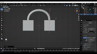 blender　ベジェカーブでホースを作って、オブジェクトにフックして変形させる