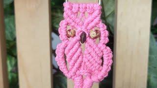 Macrame Owl Keychain🦉 #macrame #shorts