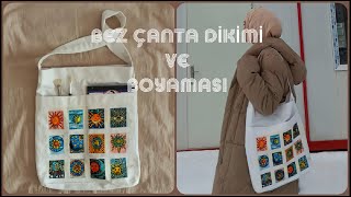 Bez Çanta Dikimi / Bez Çanta Boyama - Simple tote bag sewing