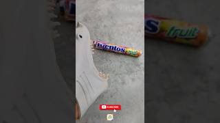 shark puppet eat Mentos Candy