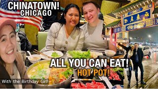 CHINATOWN IN CHICAGO MY HUSBAND FIRST TIME HOTPOT #filipinamarriedtoforeigner #HappyLambHotPot