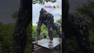 Gorilla made from recycled materials🦍🤩 #themepark #jeju #art #creativity #fun #shorts