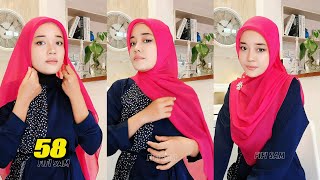 CARA CANTIK MEMAKAI HIJAB SEGI EMPAT MENUTUP DADA