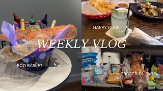 VLOG: Happy Hour, Baby Boy's Appt, Boo Baskets, Grocery Shopping, & More