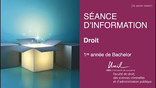 Journées d'accueil 2021 - Séance d'information Droit