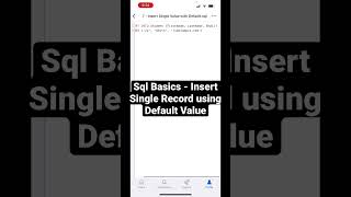 Sql for Beginners - Insert Single Record into Table and Use Table Default Value #sqltutorial