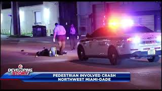 Pedestrian hospitalized after crash in Northwest Miami-Dade