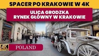 Spacer po Krakowie - Ulica Grodzka - Rynek Główny - Krakow Poland 4k Walking Sunny Day 🌞🌞