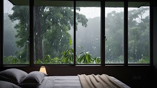 Stress Relieving Sounds with Rain Falling Outside the Room - Relaxing Rain for a Good Sleep