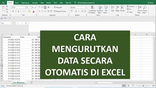 CARA MENGURUTKAN DATA DI EXCEL