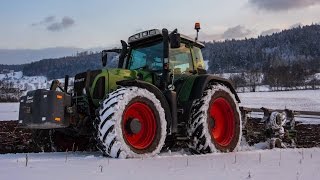 Fendt 817 Vario - Pflügen im Schnee