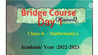 Class 6 | Bridge course | Day 1 | Subject Maths  | सेतू  अभ्यासक्रम इयत्ता सहावी  | दिवस पहिला