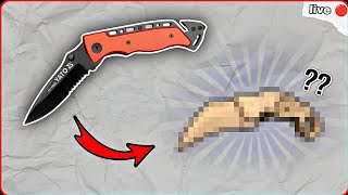 Building cardboard folding knife! Live creation 🔴