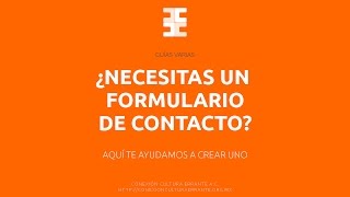 ¿Necesitas un formulario de contacto para tu página web? Aquí te ayudamos