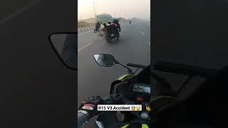 R15 v3||ગુજરાતી🔥||Accident #superbike #exhaust #accidentnews #youtubeshorts #trending #loud #R15v