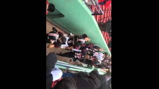 Wellesley High School Raiders football team heads down tunnel at Fenway Park after Thanksgiving Day