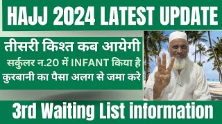 Hajj 2024 3rd Waiting List Clear Information|hajj 2024 Latest Update Today| How To Infant Hajj 2024|